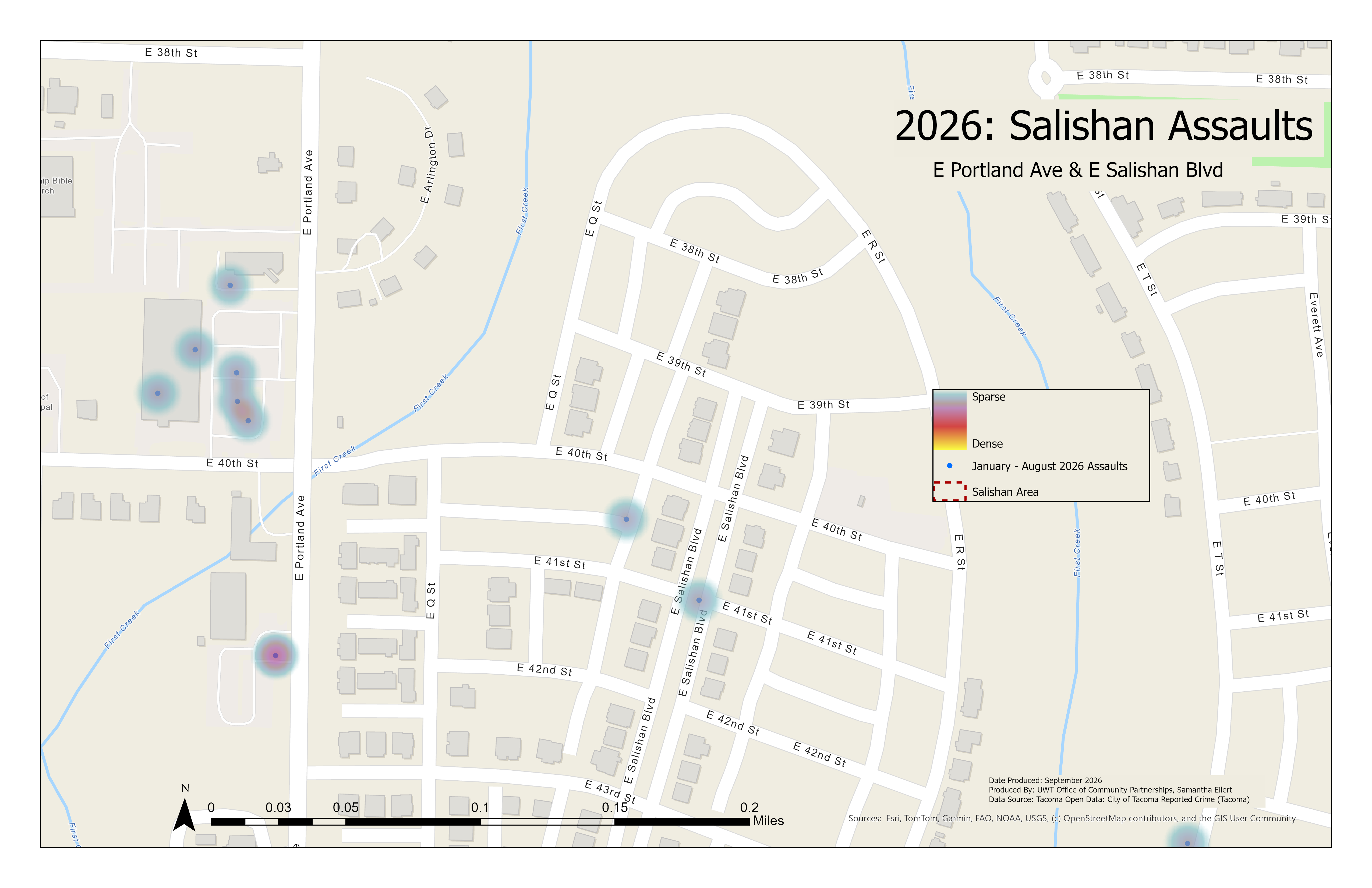 2026 Salishan Assaults - Portland Ave & Salishan Blvd (January - August)
